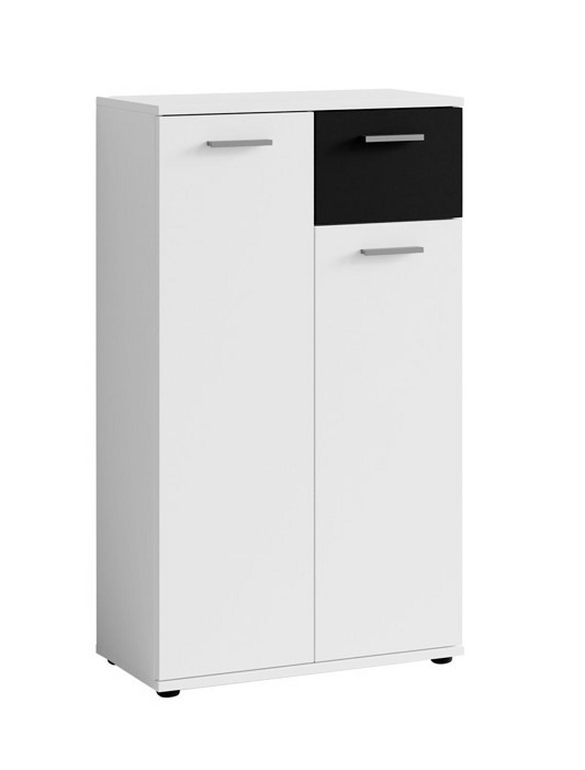 Garderobe Jakob 4-Teilig Schwarz/Weiß B: 60 cm - Schwarz/Weiß, Design, Holzwerkstoff (60/102/30cm) - MID.YOU