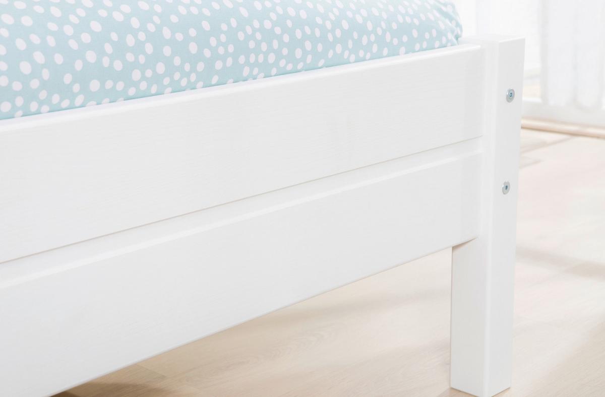 Posteľ z masívnej borovice Merci, 90x200cm, biela - biela, Konventionell, drevo (90/200cm) - MID.YOU