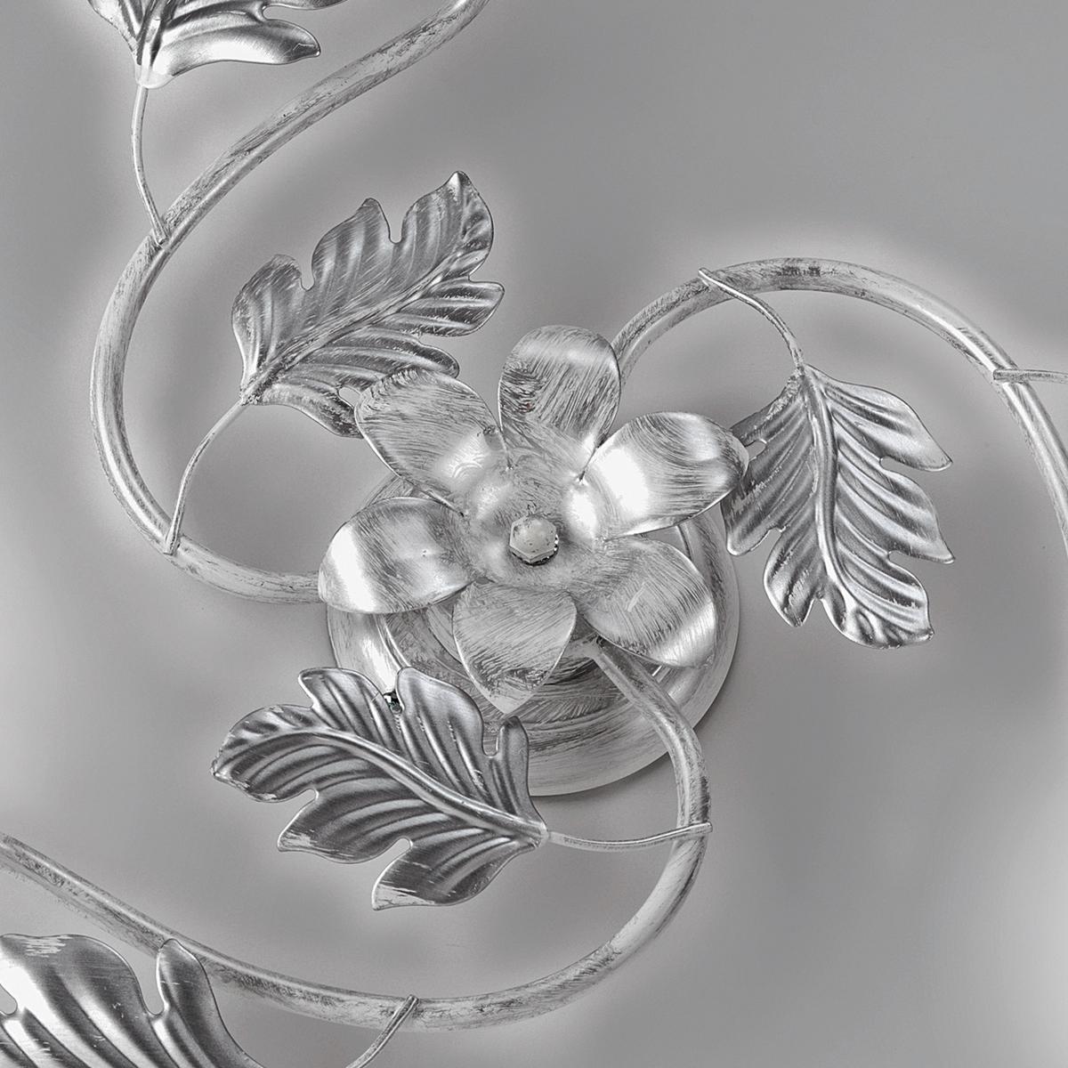 Deckenleuchte 4836/Pl3 - Silberfarben/Weiß, KONVENTIONELL, Glas/Metall (60/20cm)