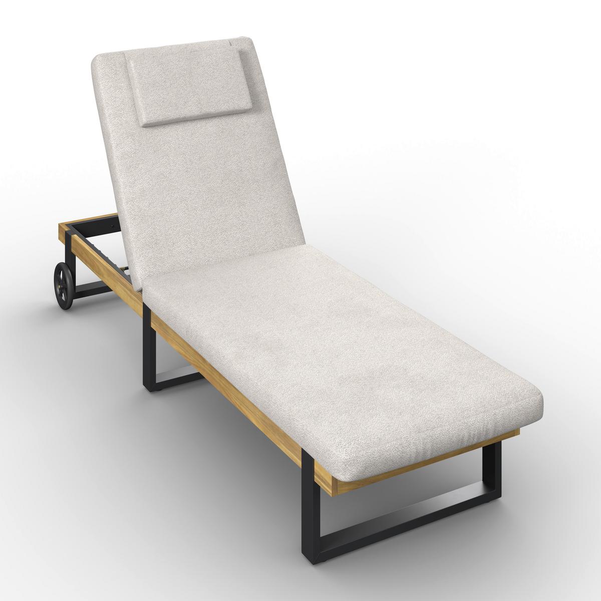 ZÁHRADNÉ LEŽADLO ELENYI - farba akácie, Modern, kov/drevo (200/95/65cm) - Bessagi Garden