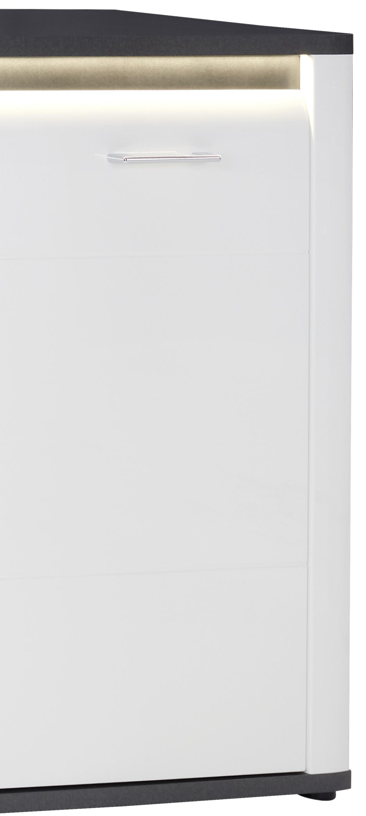 ŠIROKÁ KOMODA ALASSIO - bílá/černá, Moderní, kompozitní dřevo/plast (203,6/86,2/40,5cm) - Luca Bessoni