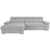 Ecksofa mit Bettkasten Perry Silberfarben 292x183 cm - Silberfarben, Design, Textil (183/292cm) - Livetastic