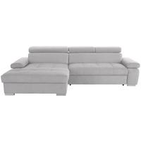 Ecksofa Mit Bettkasten Perry Silberfarben 292x183 Cm - Silberfarben, Design, Textil (183/292cm) - Livetastic