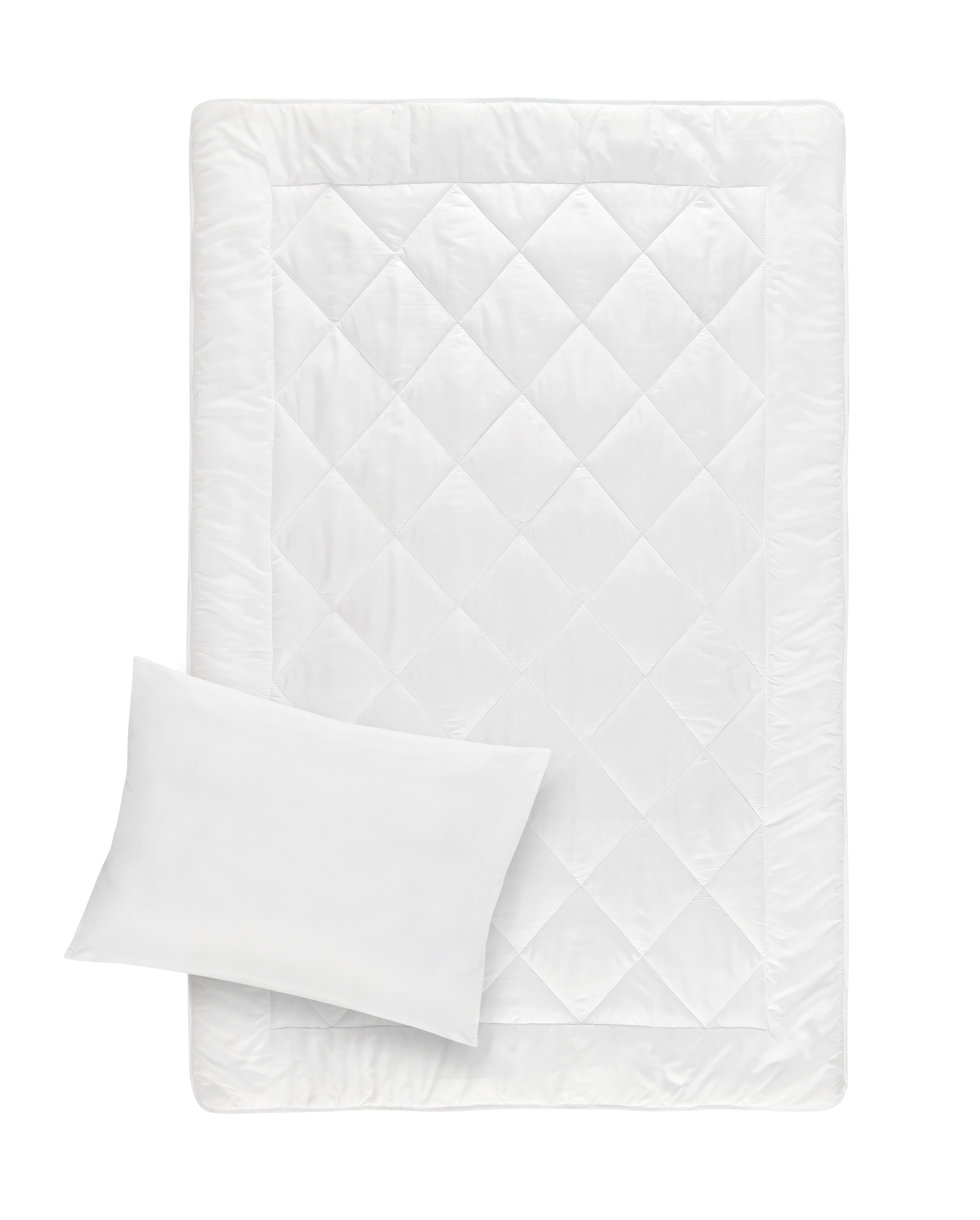 Souprava přikrývky a polštáře Sabine, 70/90 140/200cm - bílá, Konvenční, textil (140/200cm) - Based