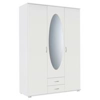 Drehtürenschrank mit Spiegel 127cm Paul 3 Sp - Weiß, KONVENTIONELL, Holzwerkstoff (127/188/52cm)