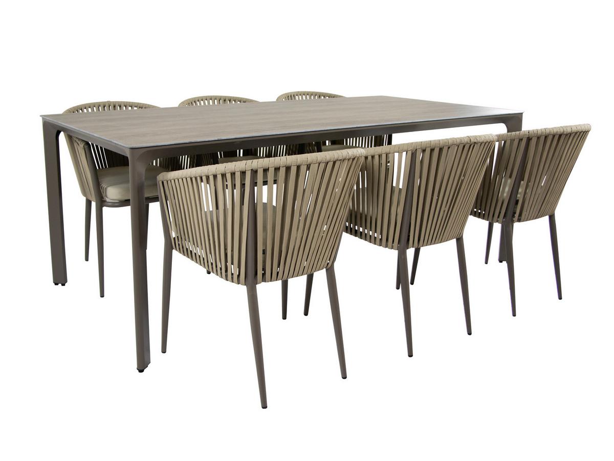 Gartenset Resi - Eiche grau/Braun, Basics, Metall (200/100/76cm) - Ambia Garden