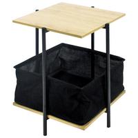 Beistelltisch Carmen - Schwarz/Naturfarben, MODERN, Holzwerkstoff/Textil (41/52/41cm)
