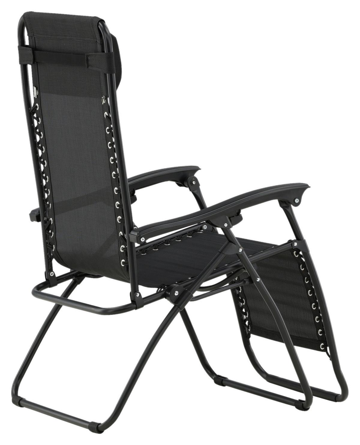 Garten-Relaxsessel Melker - Schwarz, KONVENTIONELL, Kunststoff/Textil (68/112/90cm) - Gardenson