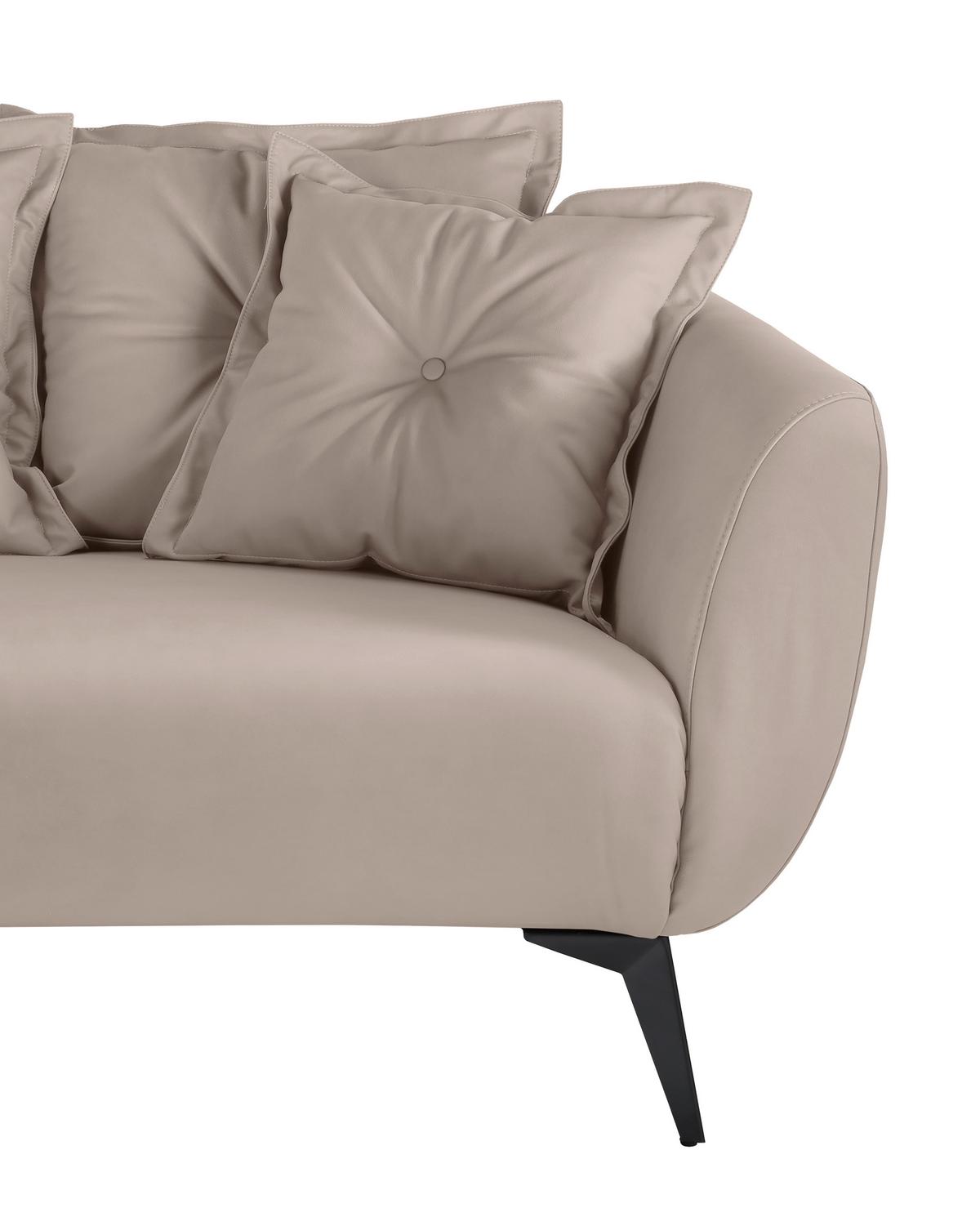 Ecksofa Baggio Beige S: 162x277 cm - Beige/Schwarz, MODERN, Textil (162/277cm) - Livetastic