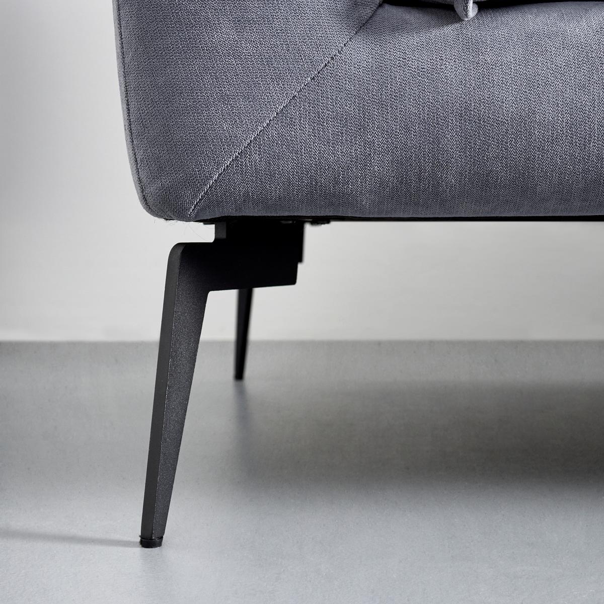 Sedací souprava SANDRO šedá - šedá/černá, Moderní, kov/dřevo (258/86/160cm) - Bessagi Home