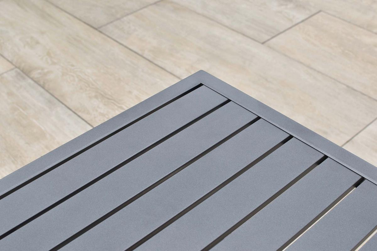 Balkonmöbel Set 3 -Teilig. aus Metall - Graphitfarben/Grau, KONVENTIONELL, Textil/Metall - Gardenson