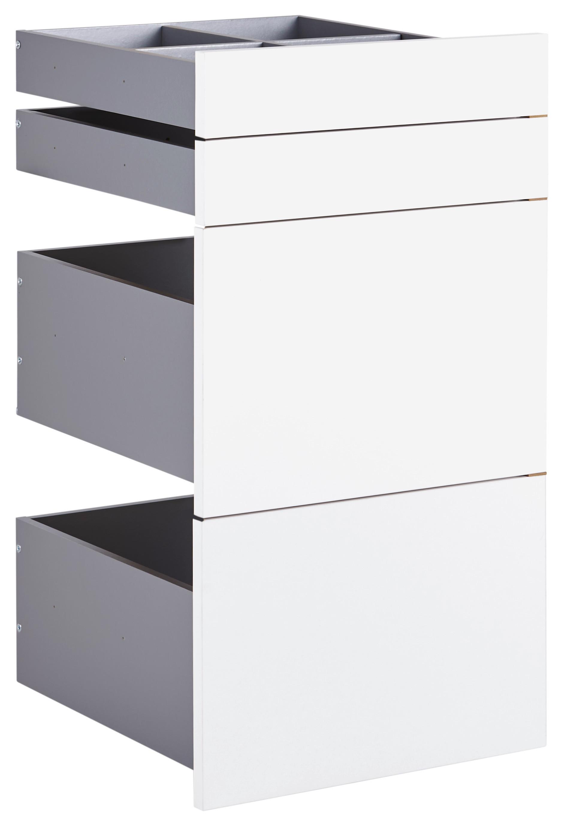 SADA ZÁSUVIEK UNIT - biela, Modern, kompozitné drevo (45,3/83/47cm) - Ondega