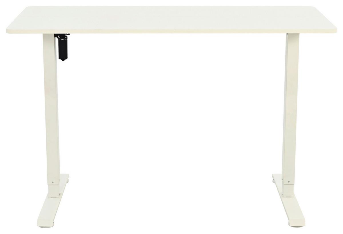 Schreibtisch Emil Weiß B: 120 cm - Weiß, Trend, Holzwerkstoff/Metall (120/72-118/60cm)