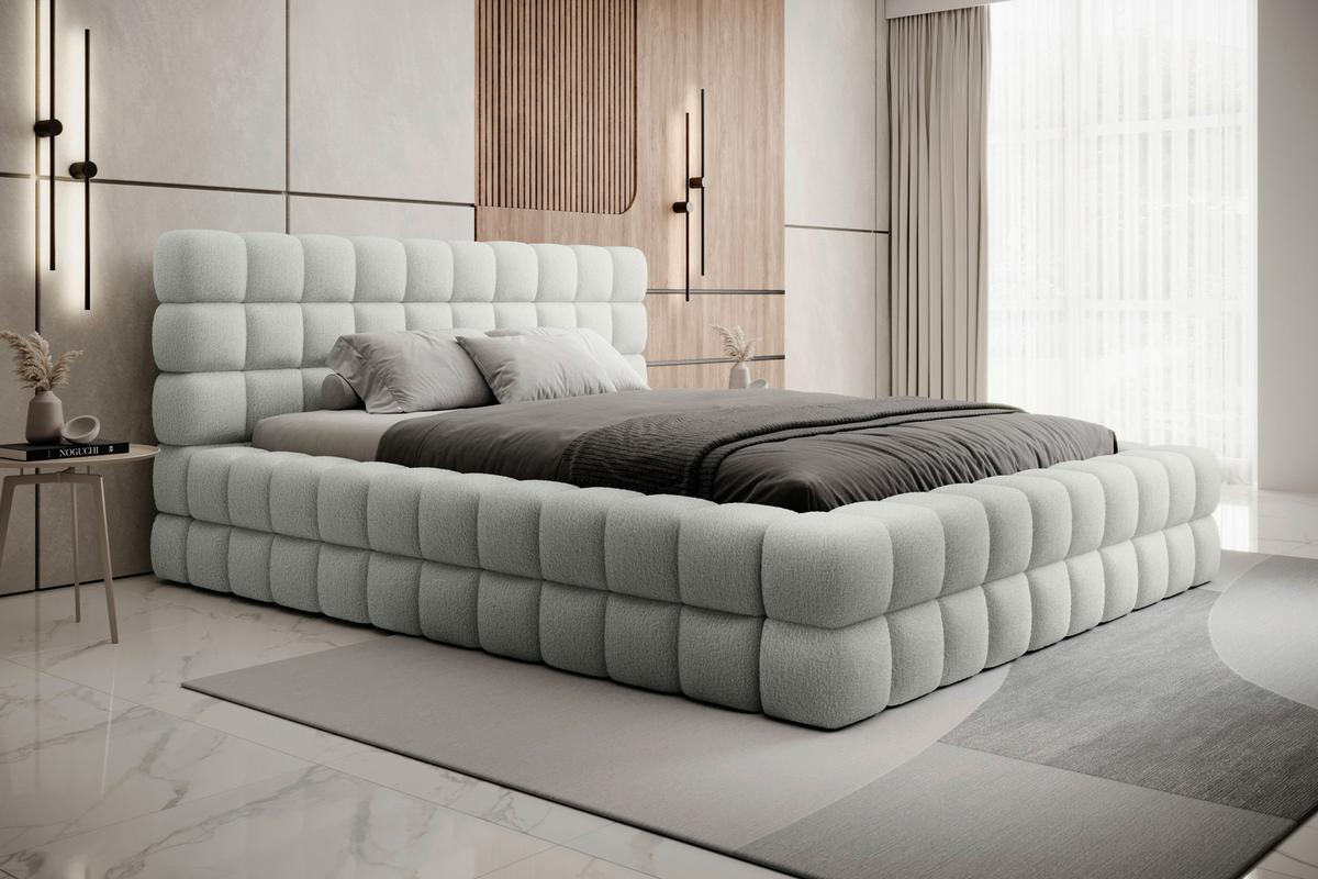 Polsterbett Dizzle Creme Lf: 180x200 Cm - Creme/Schwarz, MODERN, Holz/Textil (180/200cm) - MID.YOU