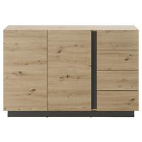 Sideboard Clair Grau/Eiche Dekor B:138cm - Eiche Artisan/Grau, Design, Holzwerkstoff (138/91/40cm) - MID.YOU
