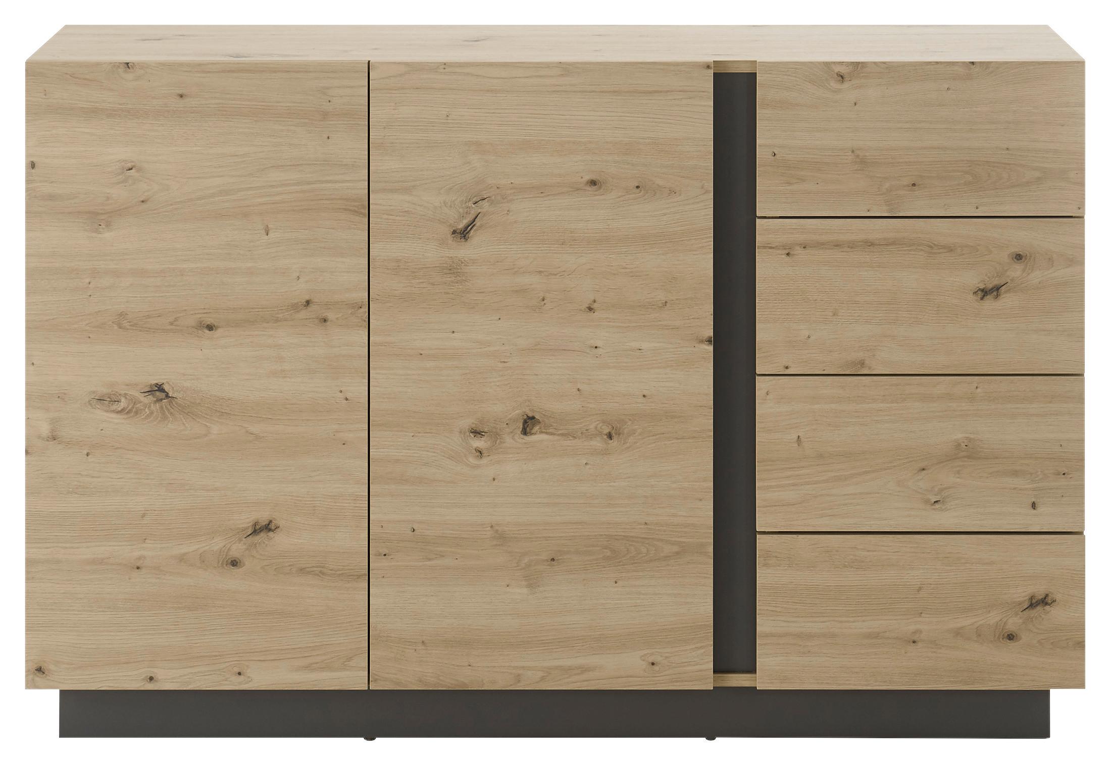 Sideboard Clair Grau/Eiche Dekor B:138cm