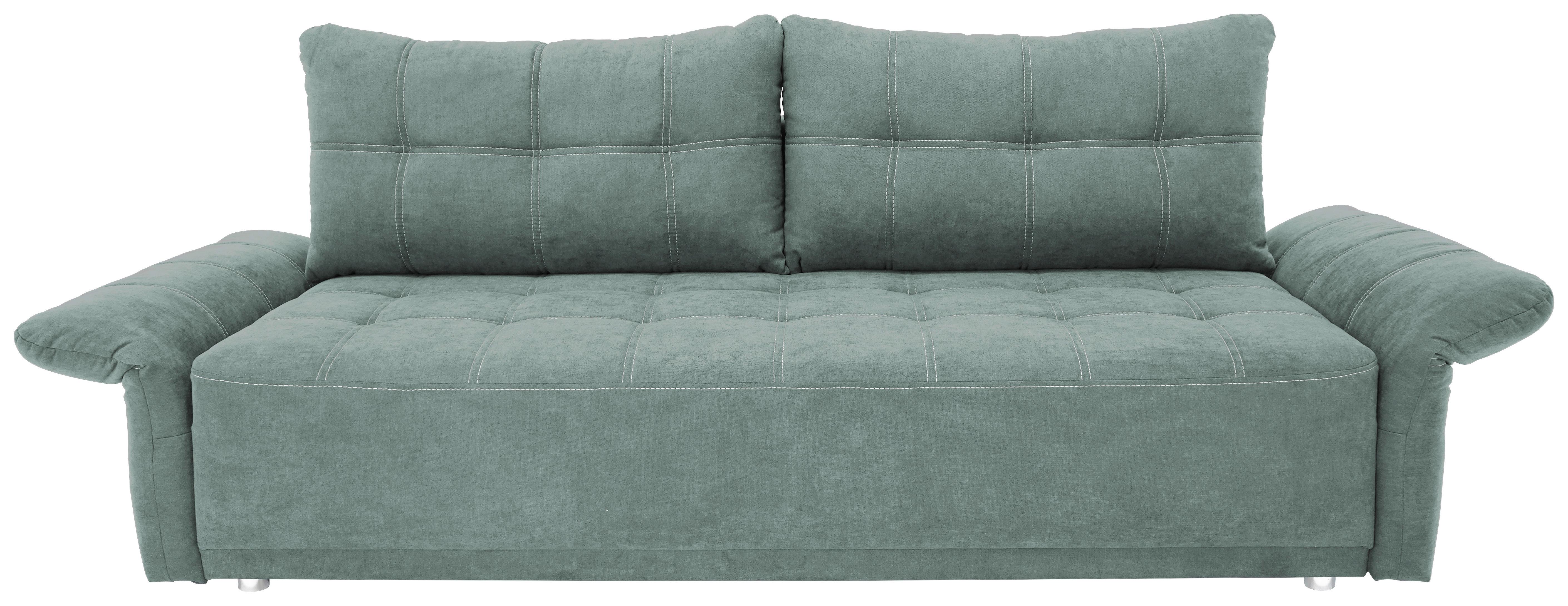 Velká pohovka PASCAL, mátově zelená - mátově zelená, Basics, kov/dřevo (221/91/107cm)