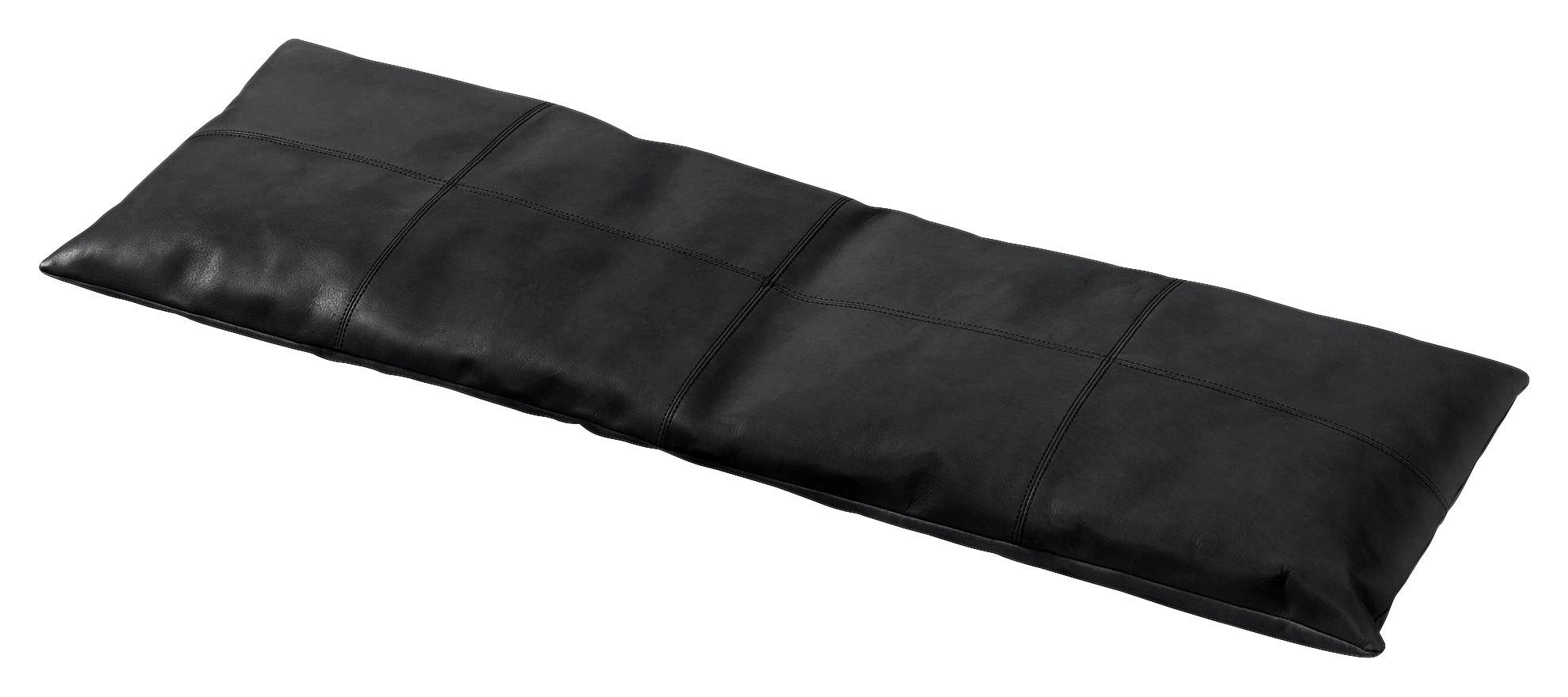 Bankauflage Lederkissen Schwarz B: 104 cm - Schwarz, Design, Leder (104/3/35cm) - MID.YOU