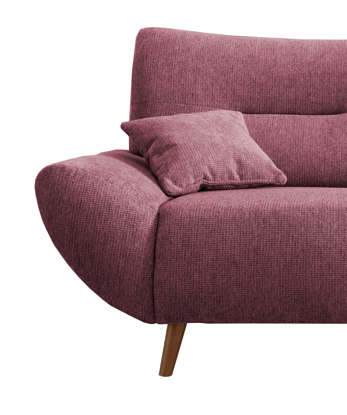 3-Sitzer-Sofa Drago Brombeere S: 205/90 cm - Wildeiche/Brombeere, MODERN, Holz/Textil (205/81/90cm) - MID.YOU