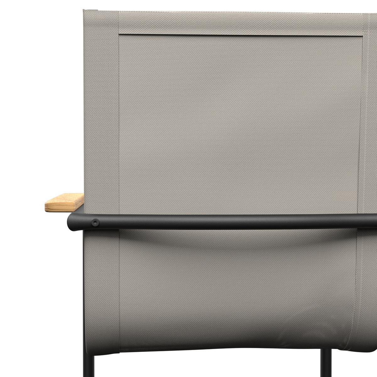 SADA ZAHRADNÍCH KŘESEL DAISY - černá/světle šedá, Moderní, kov/dřevo (55,5/95/55cm) - Bessagi Garden