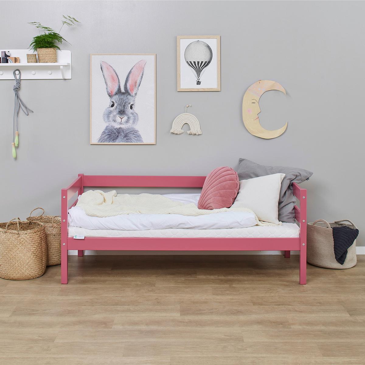 Kinder-/jugendbett Comfort Pink, Lf: 70x160 Cm - Pink, MODERN, Holz (70/160cm) - MID.YOU