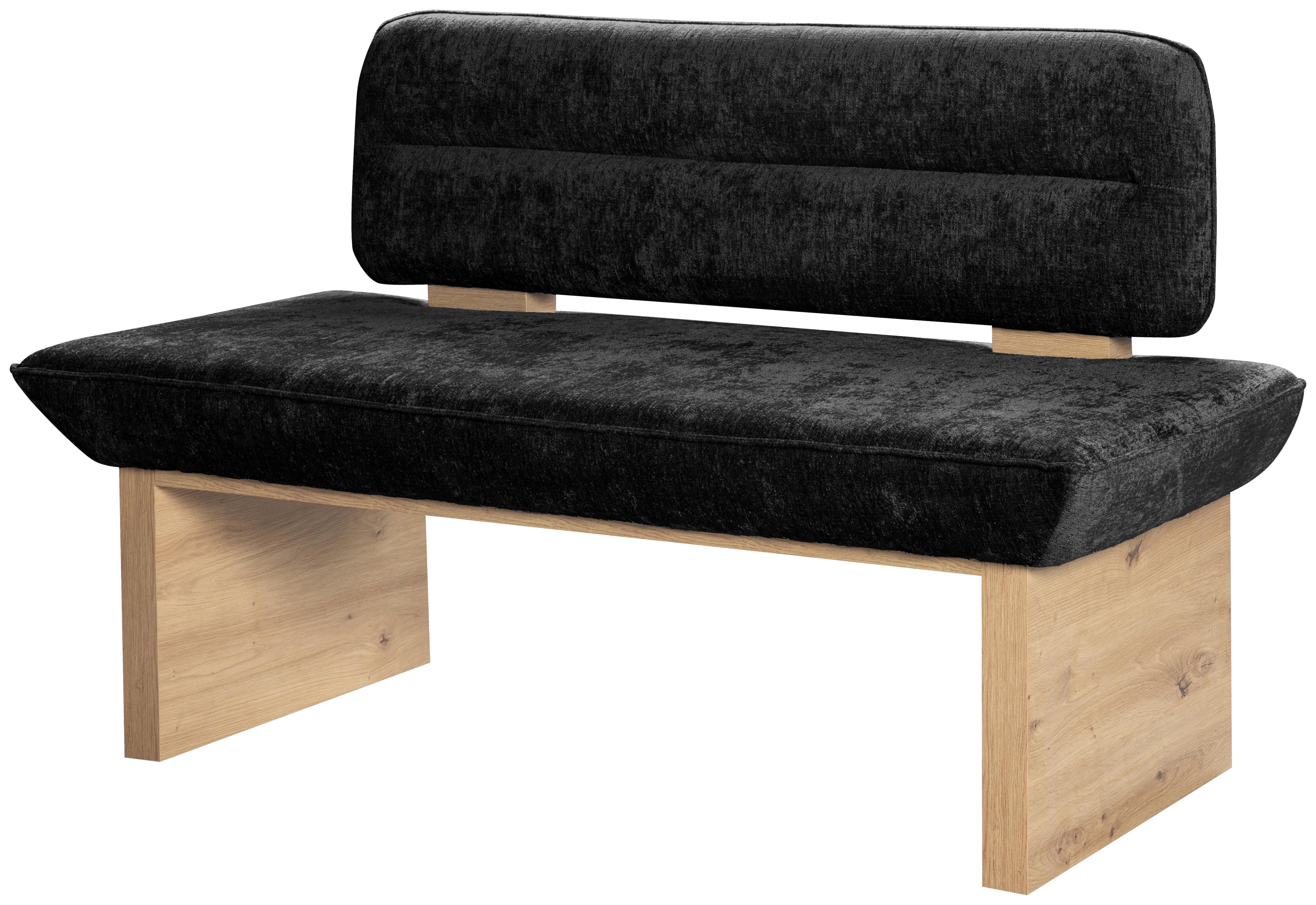 Sitzbank Beluna Ii - Eichefarben/Schwarz, KONVENTIONELL, Holzwerkstoff/Textil (120/87/67cm) - James Wood