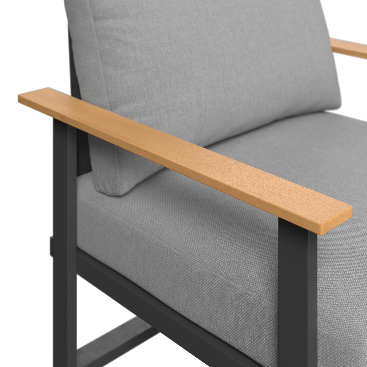 Loungegarnitur Arizona - Grau, MODERN, Holz/Textil (219/219cm) - Beldano