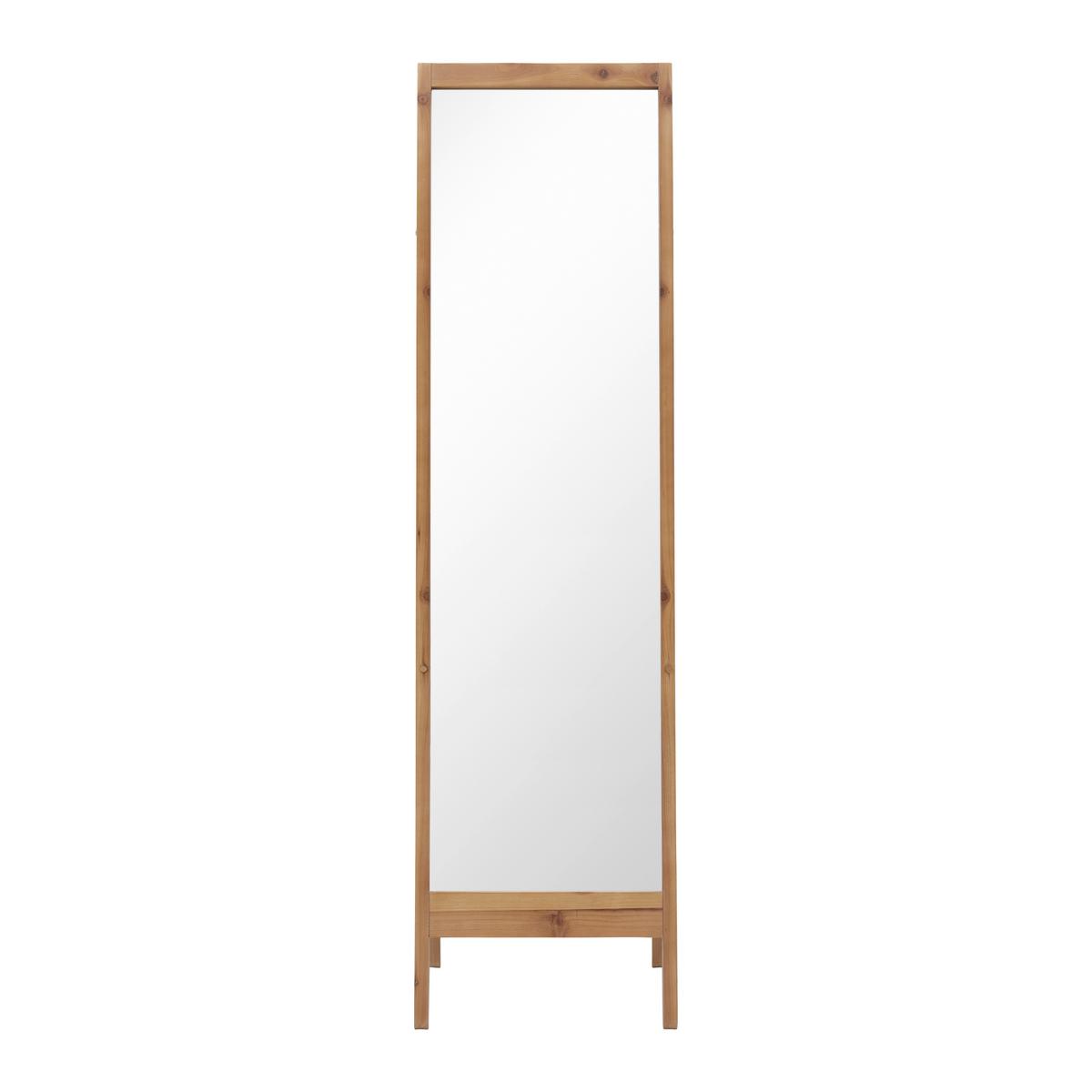 Zrcadlo MILIAS - přírodní barvy, Moderní, dřevo/sklo (46/173/55cm) - P & B
