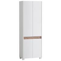 Schuhschrank Cosmo Weiß 4-Türig B: 56,9 cm - Silberfarben/Weiß, Design, Holzwerkstoff (56,9/164,5/33cm) - MID.YOU