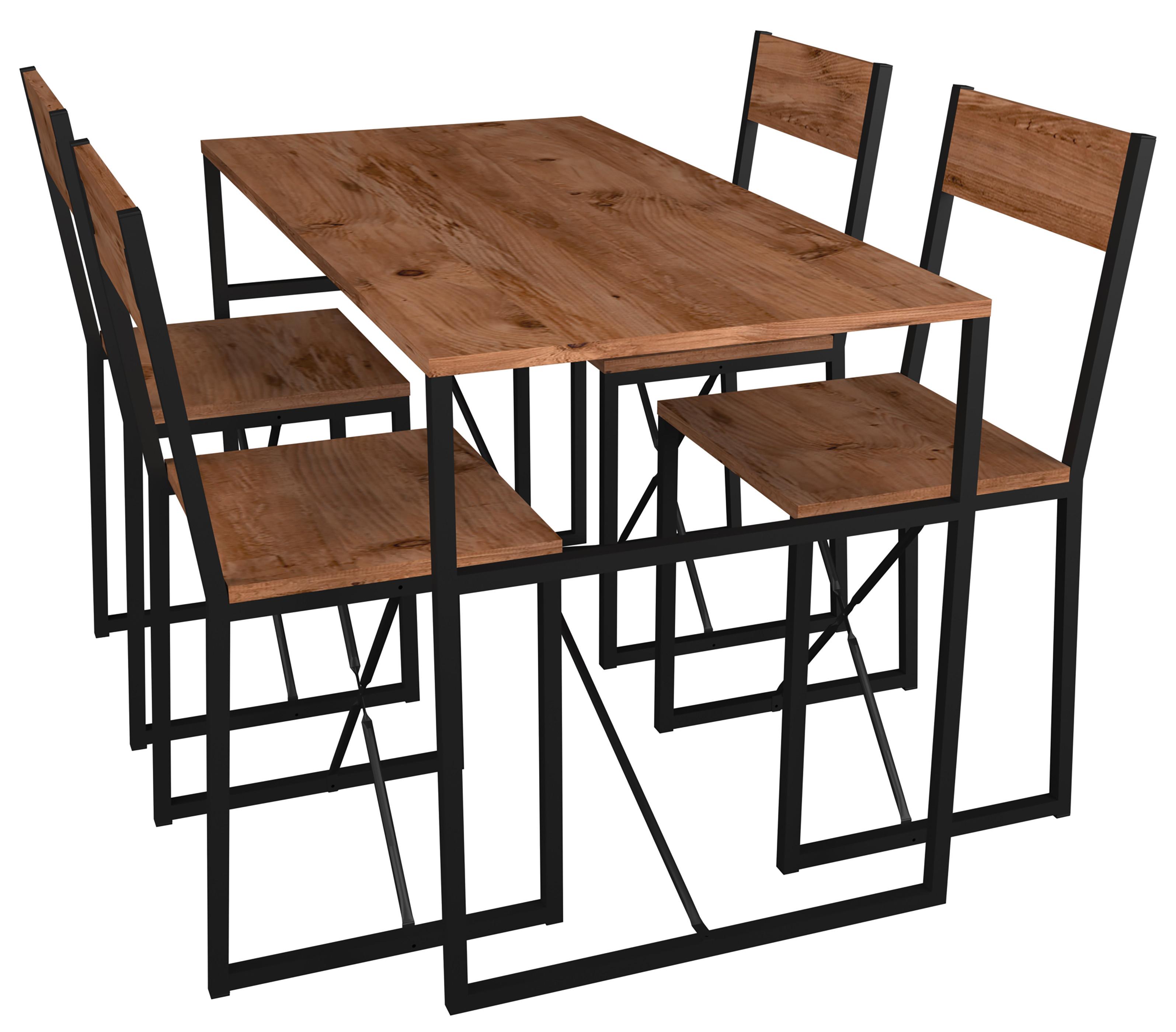 Esstisch Insasi Eiche Dekor L: 120 cm - Honigeiche/Schwarz, Design, Holzwerkstoff/Metall (120/52,7/84,7cm) - MID.YOU