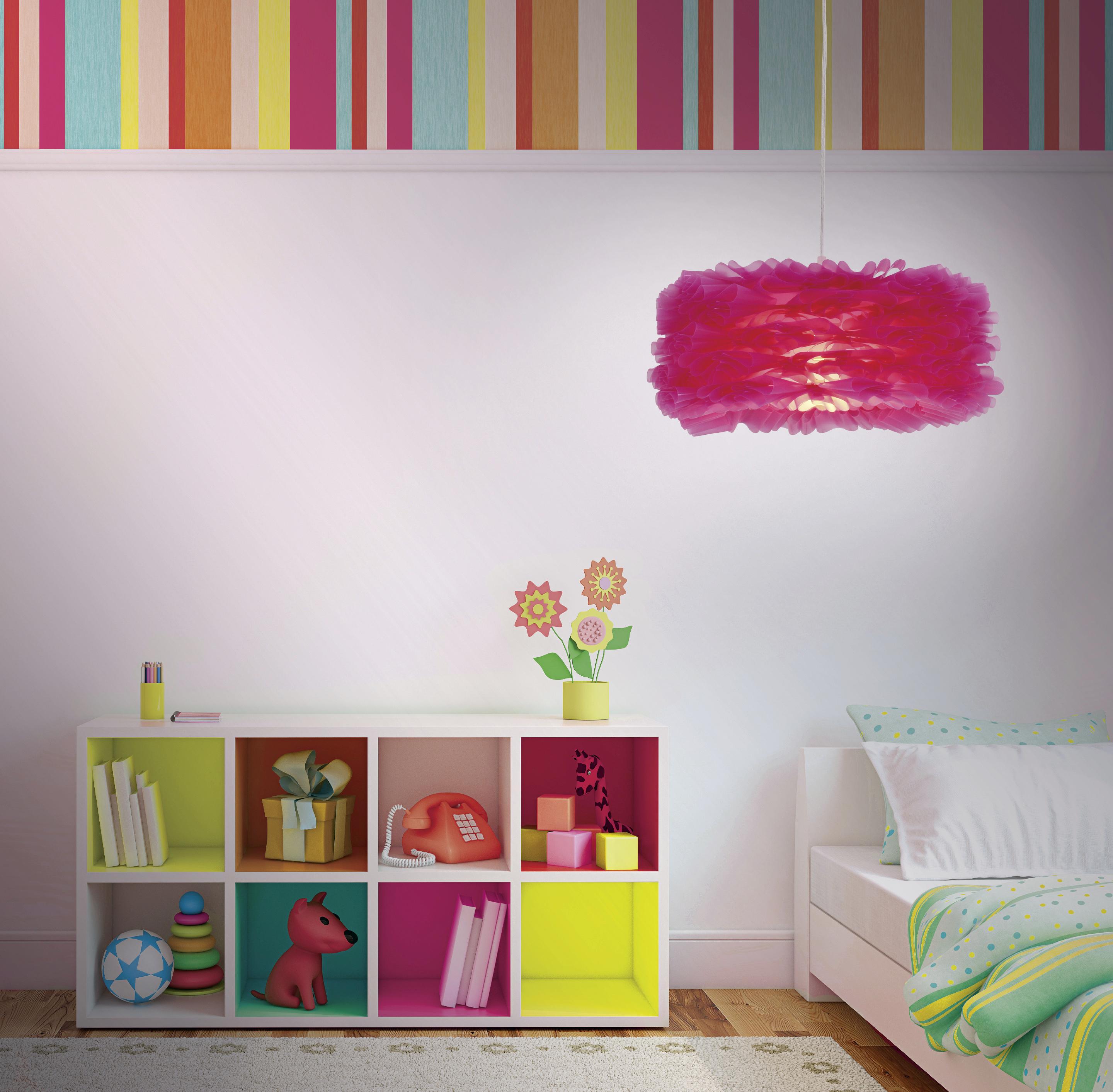 Hängeleuchte Volant H: 101 cm 1-Flammig - Pink/Rot, Trend, Kunststoff (40/101cm) - Näve