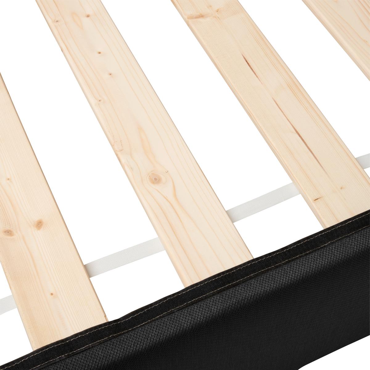 Boxspringbett mit Topper + Bettkasten 160x200 cm Carolina - Schwarz/Grau, Basics, Holz/Holzwerkstoff (160/200cm) - P & B