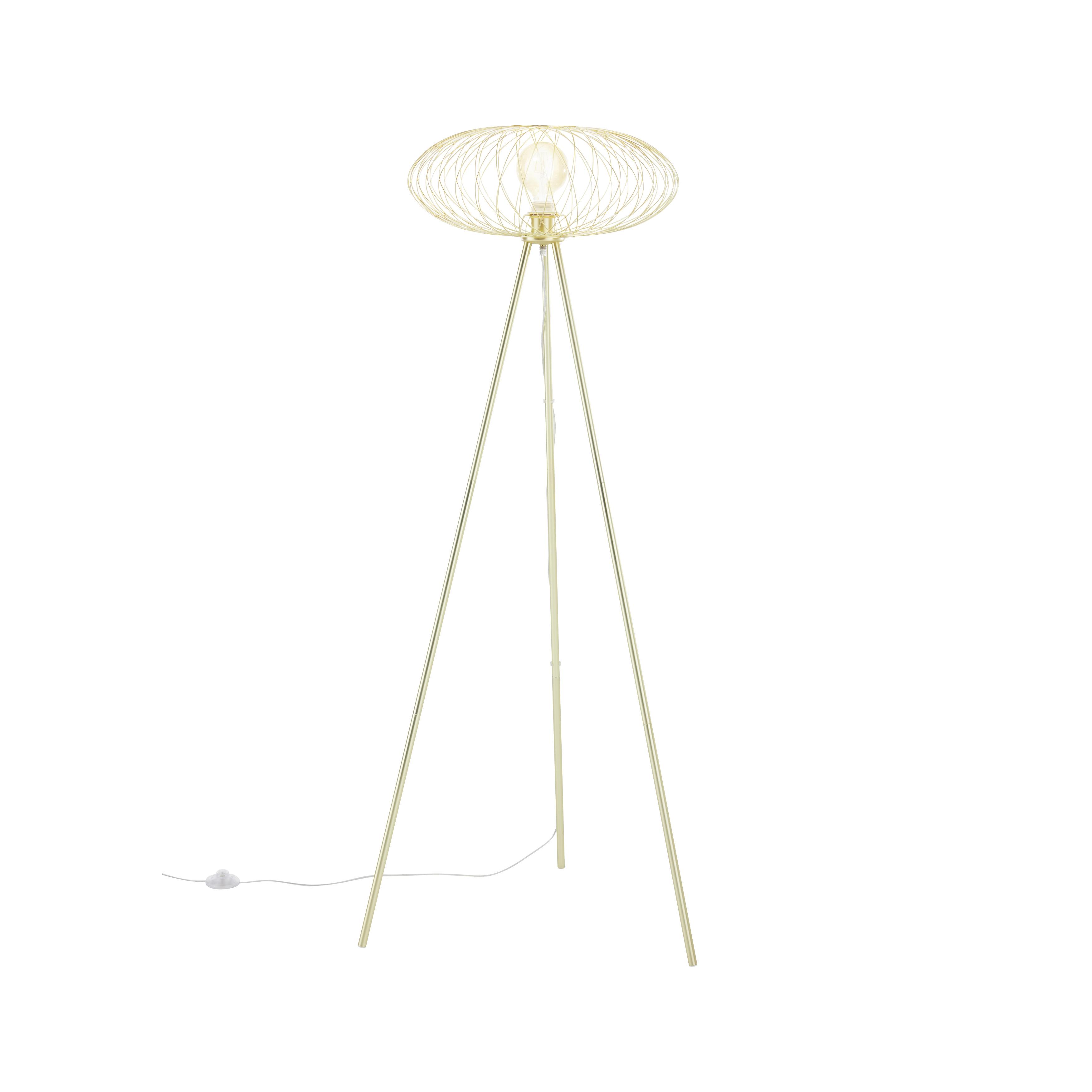 Stojací Lampa Tiziana - barvy zlata, Moderní, kov (50/150cm) - Bessagi Home