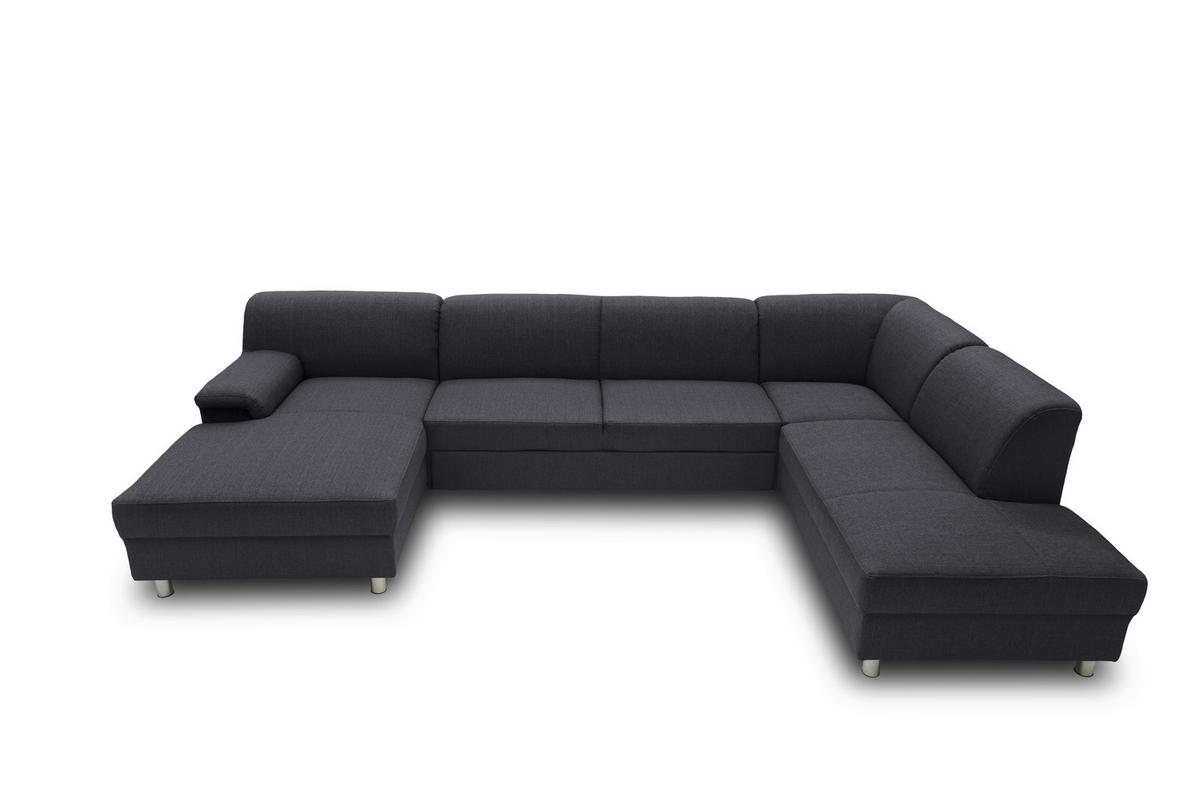 Wohnlandschaft Jamie Mit Schlaffunktion Schlammfarben - Chromfarben/Schlammfarben, KONVENTIONELL, Textil (150/308/195cm) - MID.YOU