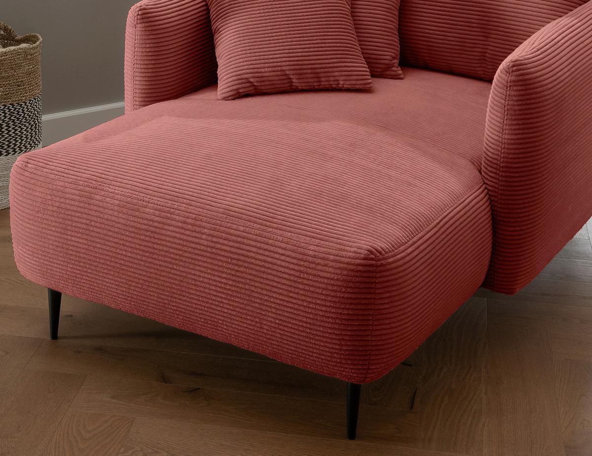 XXL-Sessel Vanilla, Koralle B: 112 cm - Koralle/Schwarz, Design, Textil (112/95/158cm) - Livetastic