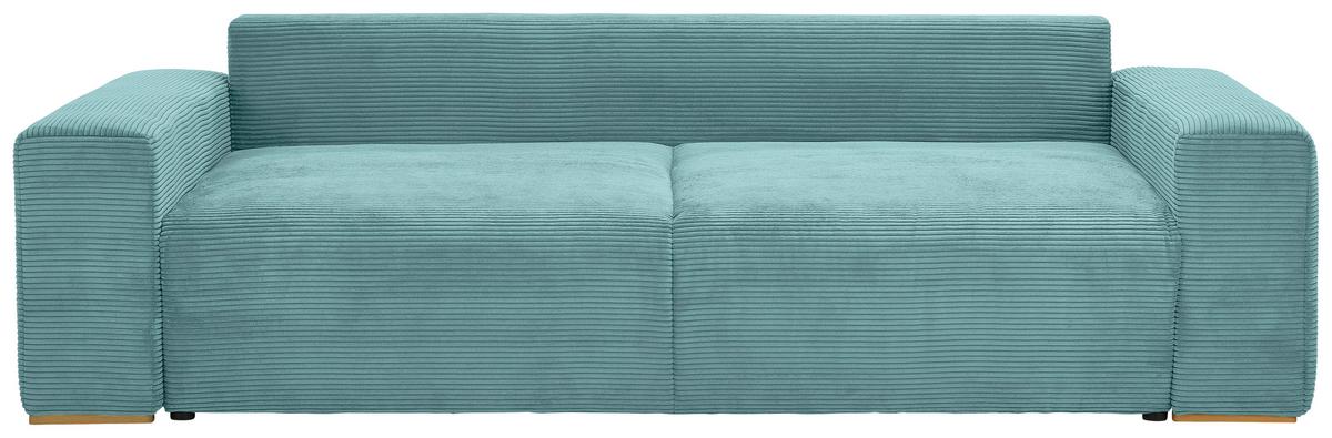 Schlafsofa Vouge Mintgrün Bettkasten, B: 255 Cm - Buchefarben/Schwarz, KONVENTIONELL, Textil (255/86/123cm) - Livetastic