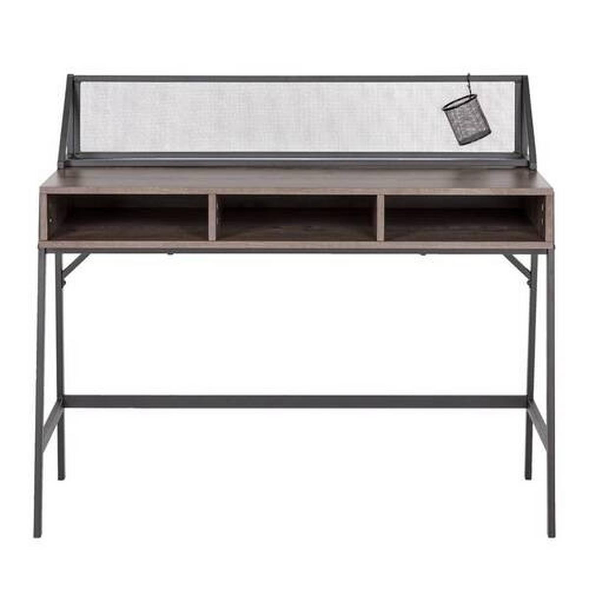 Písací stôl LENA dekor orech - čierna/farba orecha, Modern, kov (110/50/96cm) - Bessagi Home