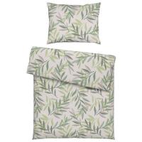POSTEĽNÁ BIELIZEŇ STITCHED LEAVES - zelená/béžová, textil (140/200cm) - Modern Living