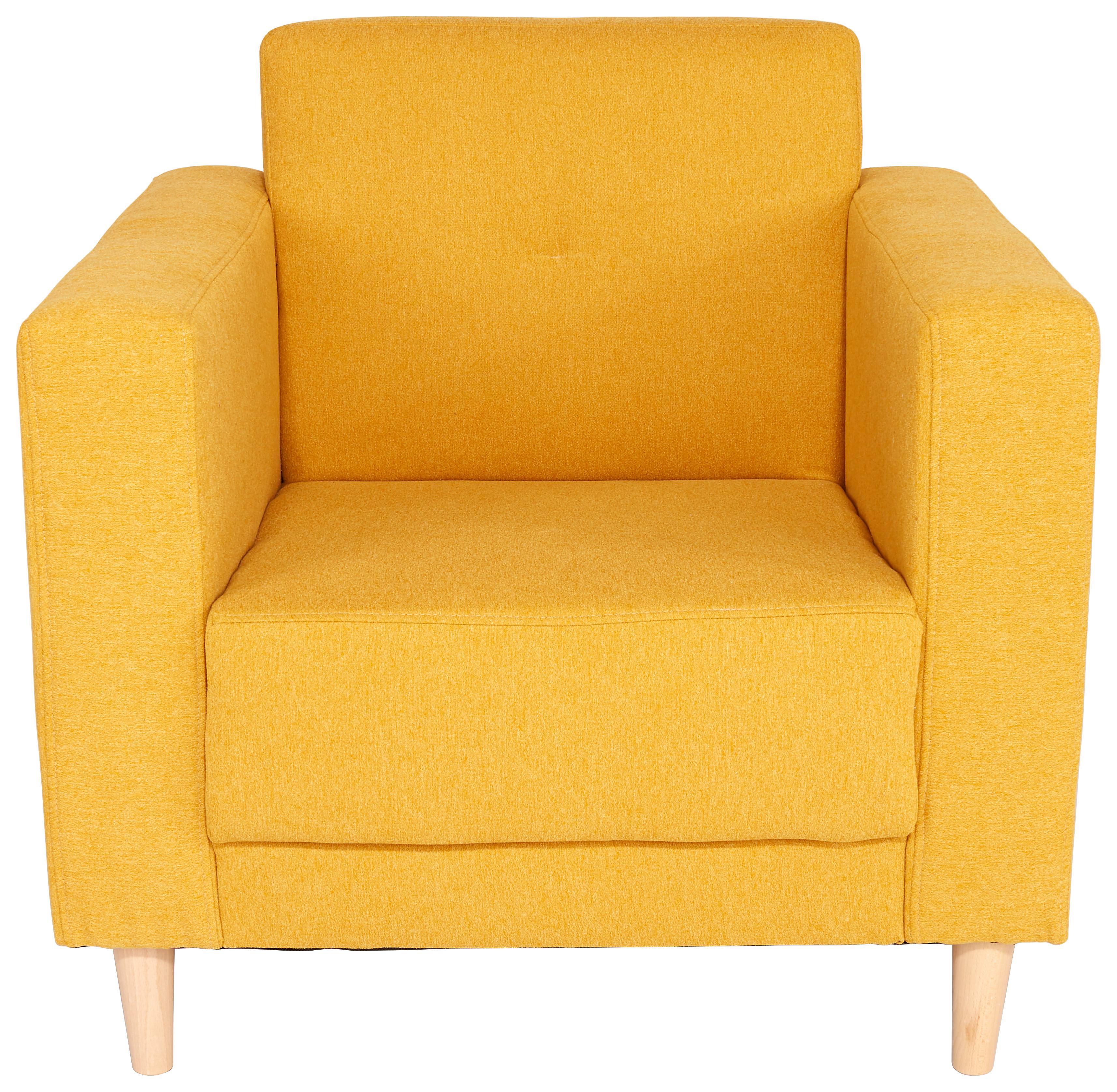 Fernsehsessel Geneve - Gelb/Naturfarben, MODERN, Textil (81/81/75cm)