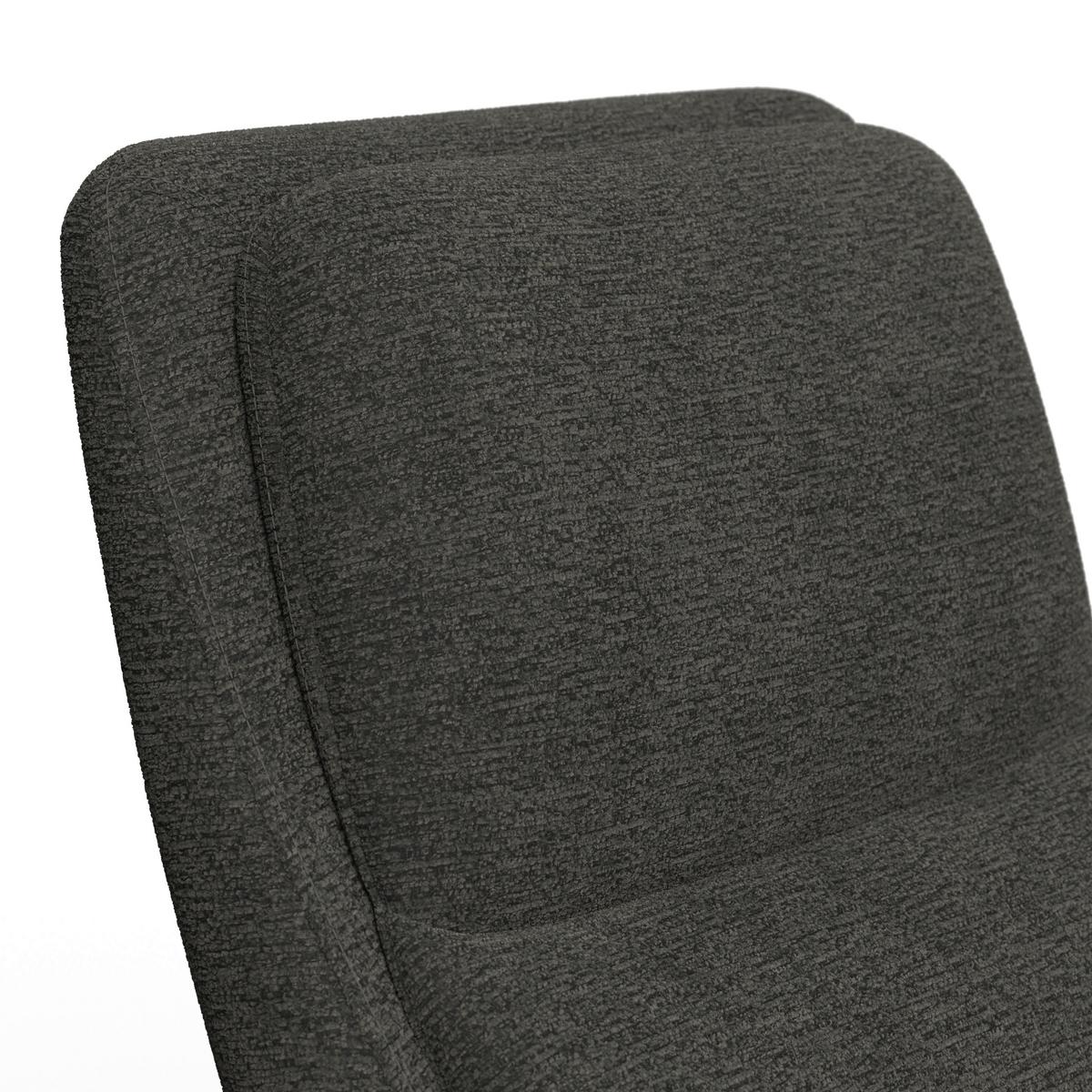 Relaxační křeslo ALICE, tmavě šedé buklé, max. 140 kg - černá/tmavě šedá, Moderní, kov/dřevo (76/109/94cm) - Bessagi Home