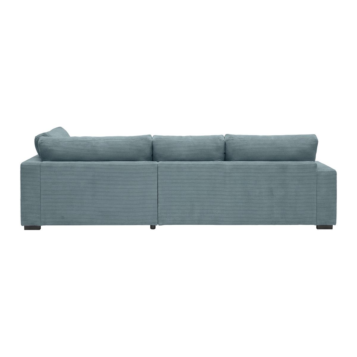 Rohová sedačka PEDRO, pravá, petrolejový manšestr - petrolej/černá, Moderní, textil/plast (300/190cm) - Mömax