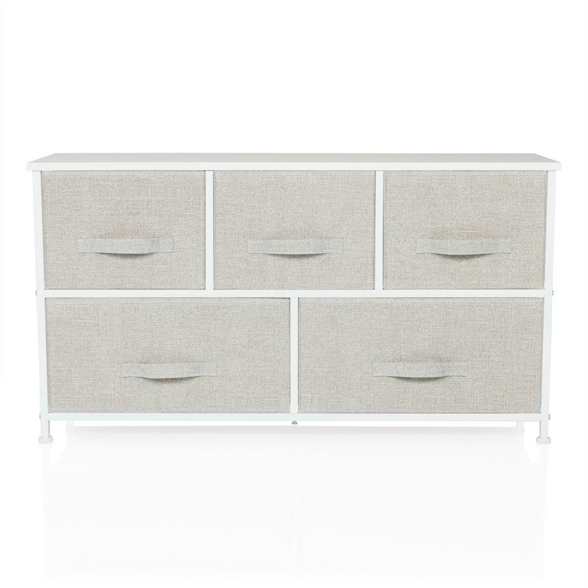 KOMODA FOLDAR - sivá/biela, Modern, textil/plast (100/55/30cm) - MID.YOU