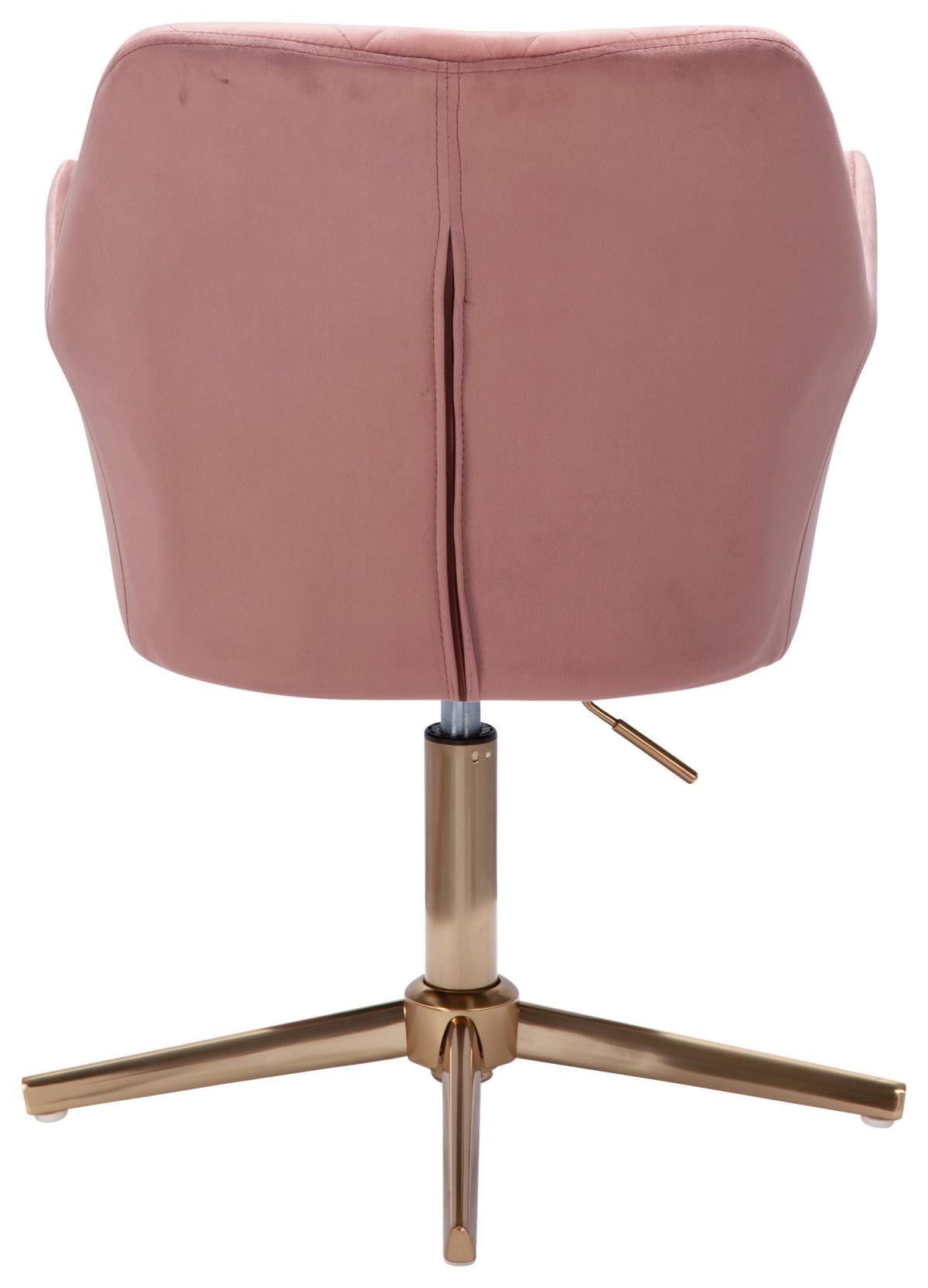 Otočná židle růžová - růžová/barvy zlata, Konvenční, kov/textil (55/97/55cm) - MID.YOU