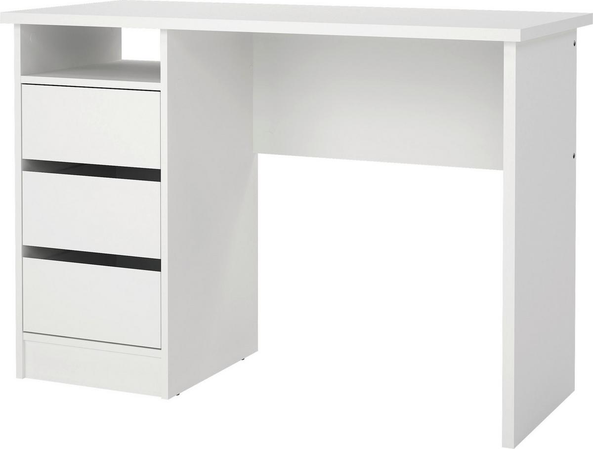 Schreibtisch Function Plus, Weiß, L: 110 cm - Weiß, MODERN, Holzwerkstoff (110/48,5/76cm) - MID.YOU