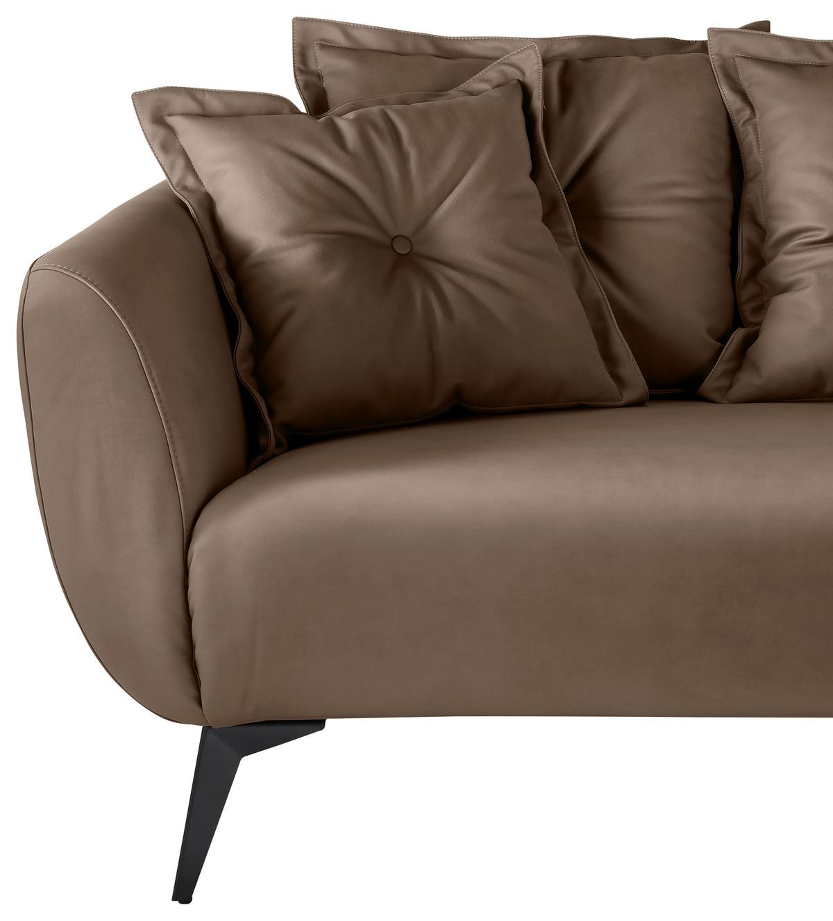2,5 Sitzer Sofa Baggio Braun B: 196 Cm - Schwarz/Braun, MODERN, Textil (196/94/103cm) - Livetastic