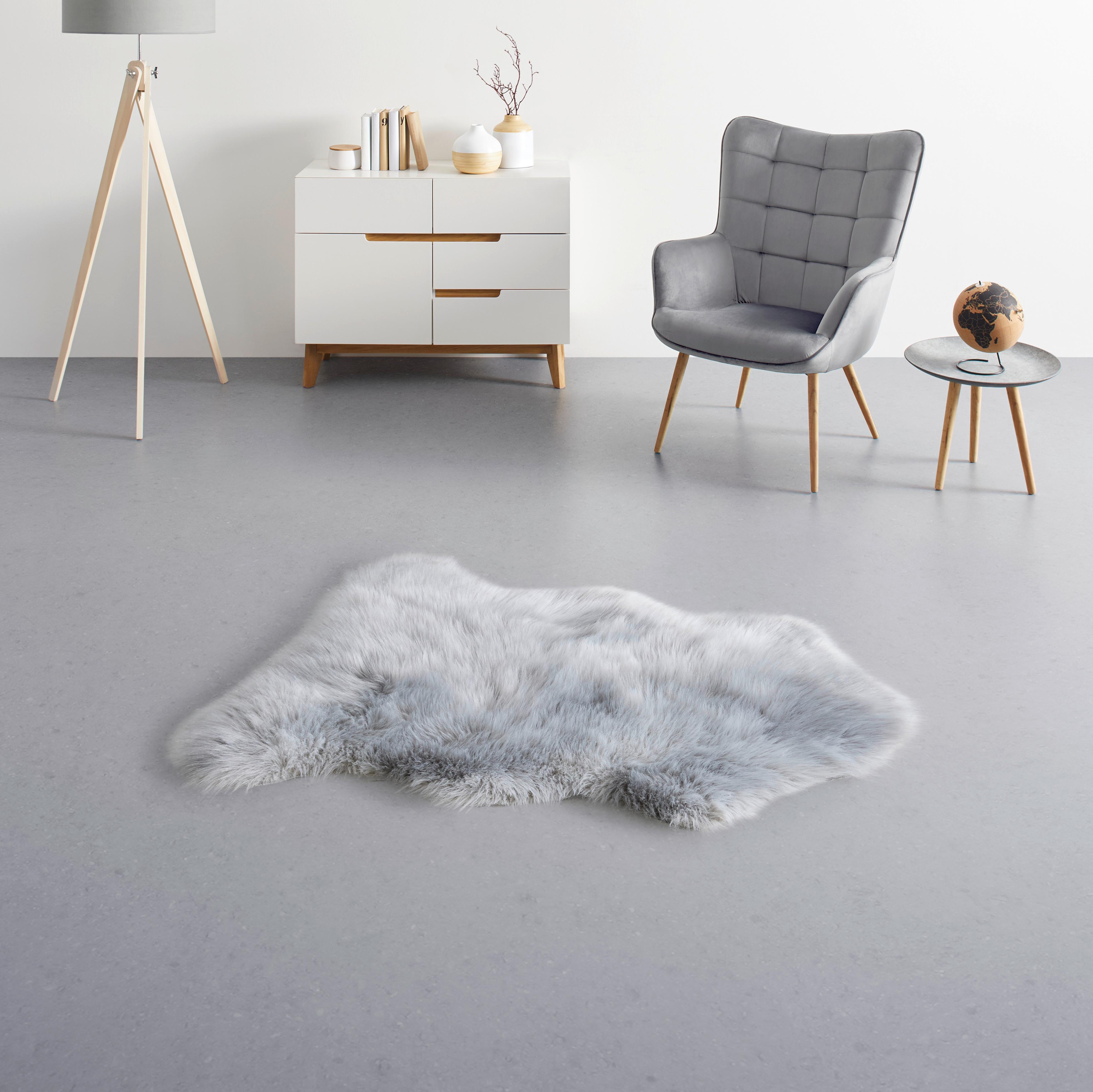 UMĚLÁ KOŽEŠINA Andrei, 90/110cm, šedá - šedá, Moderní, kožešina (90/110cm) - Modern Living