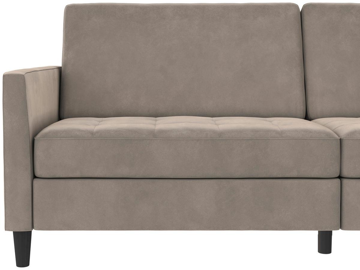 Schlafsofa Palermo Taupe, mit Schlaffunktion - Taupe/Schwarz, Basics, Textil (207/86/86cm) - Livetastic