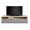 Tv-element Auris B: 190 Cm Basalt/eiche Dekor - Grau, MODERN, Holzwerkstoff (190/49,5/49,6cm) - Luca Bessoni
