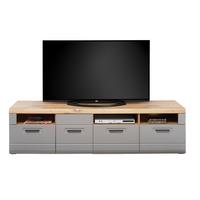 Tv-element Auris B: 190 Cm Basalt/eiche Dekor - Grau, MODERN, Holzwerkstoff (190/49,5/49,6cm) - Luca Bessoni