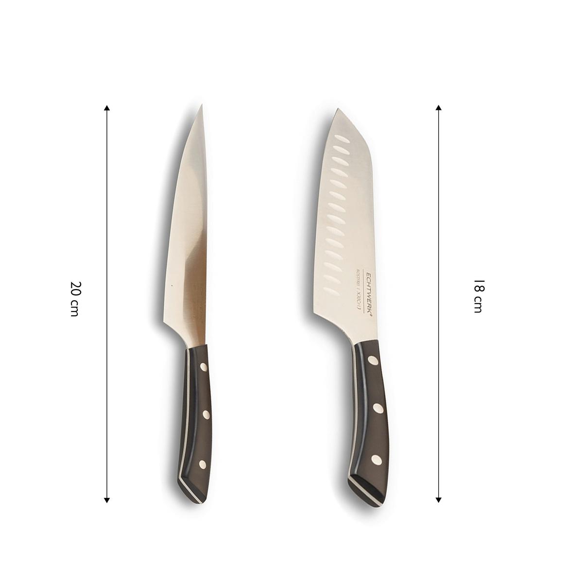 SADA NOŽŮ ECHTWERK MESSERBLOCK-SET - barvy stříbra, Trend, kov (24,8/13,2/36cm) - Echtwerk